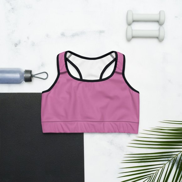 Plain Pink women's Sports Bra (Customizable)